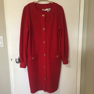 Perfect vintage Ports Christmas-red wool dress